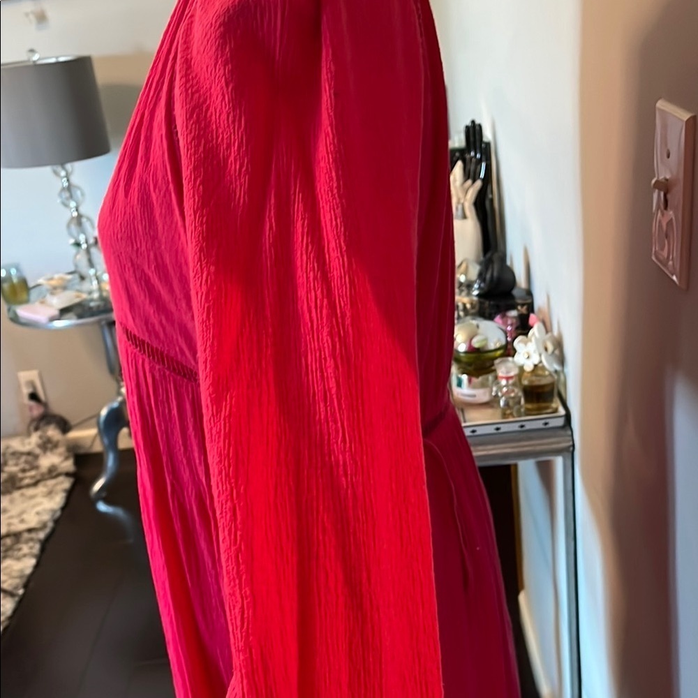 Free People Vibrant Pink Long Sleeve Dress size Small - Picture 4 of 8